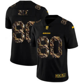 San Francisco 49ers #80 Jerry Rice Mens Black Nike Flocked Lightning Vapor Limited NFL Jersey