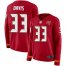 Nike Tampa Bay Buccaneers #33 Carlton Davis III Red Team Color Womens Stitched NFL Limited Therma Long Sleeve Jersey