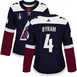 Adidas Colorado Avalanche #4 Bowen Byram Navy Womens 2022 Stanley Cup Final Patch Alternate Authentic Stitched NHL Jersey Womens