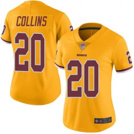 Nike Washington Football Team #20 Landon Collins Gold Womens Stitched NFL Limited Rush Jersey
