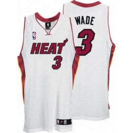 Dwyane Wade 3 White Authentic Miami Heat Jersey Cheap
