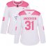 Adidas Toronto Maple Leafs #31 Frederik Andersen White/Pink Authentic Fashion Womens Stitched NHL Jersey