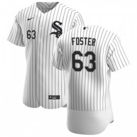 Chicago White Sox #63 Matt Foster Mens Nike White Home 2020 Authentic Player MLB Jersey