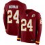 Nike Washington Football Team #24 Josh Norman Burgundy Red Team Color Mens Stitched NFL Limited Therma Long Sleeve Jersey