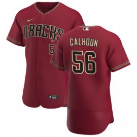 Arizona Diamondbacks #56 Kole Calhoun Mens Nike Crimson Authentic Alternate Team MLB Jersey