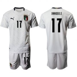 Italy #17 Immobile Away Soccer Country Jersey