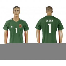 Spain #1 DE GEA Military Green Goalkeeper 2018 FIFA World Cup Soccer Jersey