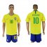 Brazil #10 Ronaldinho Home Soccer Country Jersey