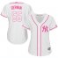New York Yankees #55 Domingo German White/Pink Fashion Womens Stitched MLB Jersey