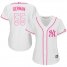 New York Yankees #55 Domingo German White/Pink Fashion Womens Stitched MLB Jersey