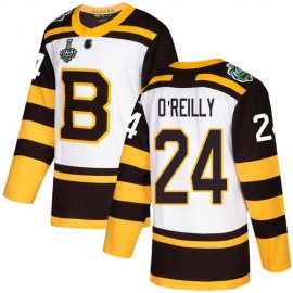 Adidas Boston Bruins #24 Terry OReilly White Authentic 2019 Winter Classic Stanley Cup Final Bound Youth Stitched NHL Jersey