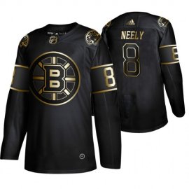 Adidas Boston Bruins #8 Cam Neely Mens 2019 Black Golden Edition Retired Player Authentic Stitched NHL Jersey