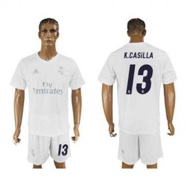 Real Madrid #13 K.Casilla Marine Environmental Protection Home Soccer Club Jersey