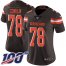 Nike Cleveland Browns #78 Jack Conklin Brown Team Color Womens Stitched NFL 100th Season Vapor Untouchable Limited Jersey