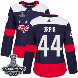 Adidas Washington Capitals #44 Brooks Orpik Navy Authentic 2018 Stadium Series Stanley Cup Final Champions Womens Stitched NHL Jersey