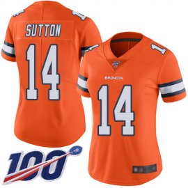 Nike Denver Broncos #14 Courtland Sutton Orange Womens Stitched NFL Limited Rush 100th Season Jersey