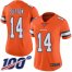 Nike Denver Broncos #14 Courtland Sutton Orange Womens Stitched NFL Limited Rush 100th Season Jersey