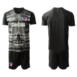 Atletico Madrid Blank Black Goalkeeper Soccer Club Jersey
