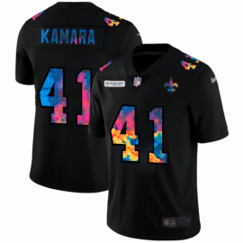 New Orleans New Orleans Saints #41 Alvin Kamara Mens Nike Multi-Color Black 2020 NFL Crucial Catch Vapor Untouchable Limited Jersey