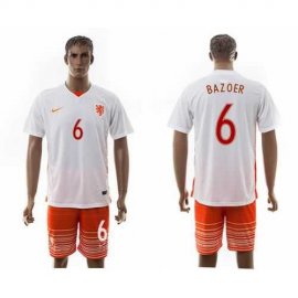 Holland #6 Bazoer Away Soccer Country Jersey