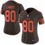 Nike Cleveland Browns #80 Jarvis Landry Brown Womens Stitched NFL Limited Rush Jersey