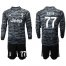Juventus #77 Buffon Black Goalkeeper Long Sleeves Soccer Club Jersey