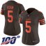 Nike Cleveland Browns #5 Case Keenum Brown Womens Stitched NFL Limited Rush 100th Season Jersey