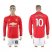 Manchester United #10 Rooney Red Home Long Sleeves Soccer Club Jersey