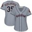 Houston Astros #35 Justin Verlander Grey Road Womens Stitched MLB Jersey