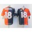 Nike Denver Broncos #18 Peyton Manning Orange/Navy Blue Mens Stitched NFL Elite Split Jersey