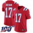 Nike New England Patriots #17 Antonio Brown Red Alternate Mens Stitched NFL 100th Season Vapor Limited Jersey