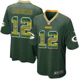 Nike Green Bay Packers #12 Aaron Rodgers Green Team Color Mens Stitched NFL Limited Strobe Jersey