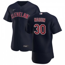 Cleveland Indians #30 Tyler Naquin Mens Nike Navy Alternate 2020 Authentic Player MLB Jersey
