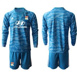 Lyon Blank Blue Goalkeeper Long Sleeves Soccer Club Jersey