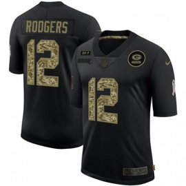 Green Bay Packers #12 Aaron Rodgers Mens Nike 2020 Salute To Service Camo Limited NFL Jersey Black