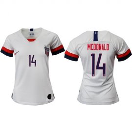 Womens USA #14 Mcdonald Home Soccer Country Jersey