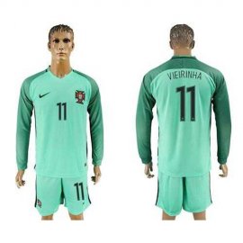 Portugal #11 Vieirinha Away Long Sleeves Soccer Country Jersey