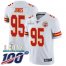 Nike Kansas City Chiefs #95 Chris Jones White Super Bowl LIV 2020 Mens Stitched NFL 100th Season Vapor Untouchable Limited Jersey