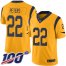 Nike Los Angeles Rams #22 Marcus Peters Gold Mens Stitched NFL Limited Rush 100th Season Jersey