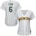 Milwaukee Brewers #6 Lorenzo Cain White Strip Home Womens Stitched MLB Jersey
