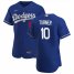Los Angeles Dodgers #10 Justin Turner Mens Nike Royal Alternate 2020 Authentic Player MLB Jersey