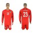 Brazil #23 Ederson Red Goalkeeper Long Sleeves Soccer Country Jersey