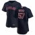 Cleveland Indians #57 Shane Bieber Mens Nike Navy Alternate 2020 Authentic Player MLB Jersey