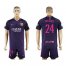 Barcelona #24 Mathieu Away Soccer Club Jersey