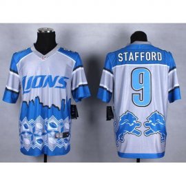 Nike Detroit Lions #9 Matthew Stafford Blue Mens Stitched NFL Elite Noble Fashion Jersey