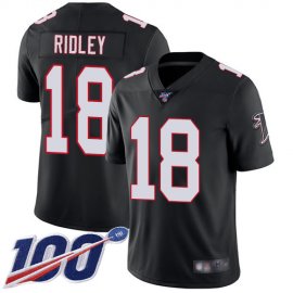 Nike Atlanta Falcons #18 Calvin Ridley Black Alternate Mens Stitched NFL 100th Season Vapor Limited Jersey