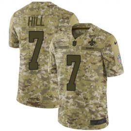 Nike New Orleans Saints #7 Taysom Hill Camo Mens Stitched NFL Limited 2018 Salute To Service Jersey