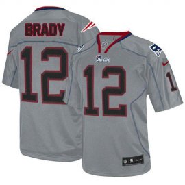 Nike New England Patriots #12 Tom Brady Lights Out Grey Mens Stitched NFL Elite Jersey