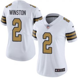 Nike New Orleans Saints #2 Jameis Winston White Womens Stitched NFL Limited Rush Jersey