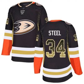 Adidas Anaheim Ducks #34 Sam Steel Black Home Authentic Drift Fashion Stitched NHL Jersey